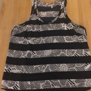Banana Republic black/white racer back top